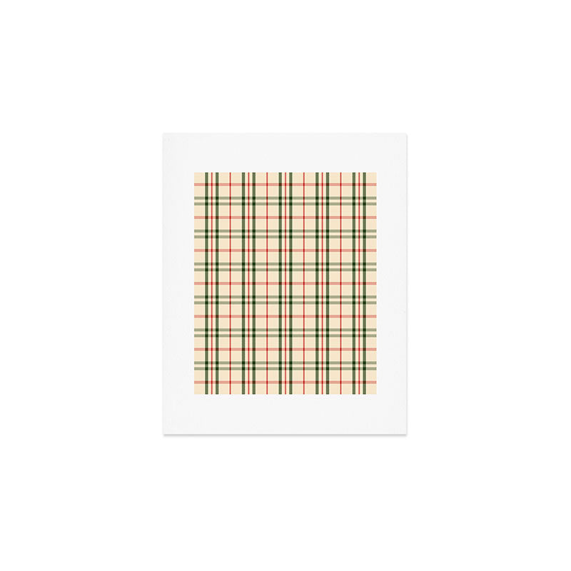 Festive Green & Red Christmas Plaid Art Print Gallery Image 1