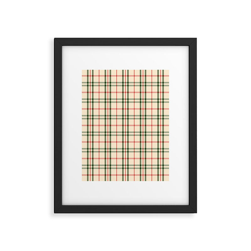 Festive Green & Red Christmas Plaid Framed Art Print Gallery Image 5