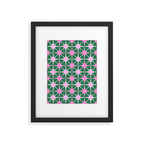 Festive Mid-Century Stars in Green & Pink Framed Art Print Gallery Image 5
