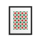 Festive Mid-Century Stars & Sparkles in Green, Red & White Framed Art Print Gallery Image 5