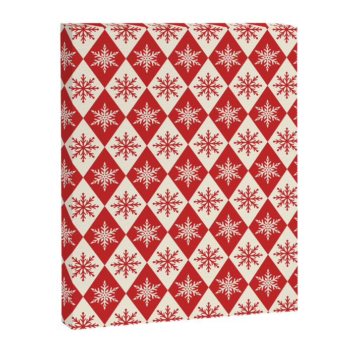 Festive Red & White Snowflake Pattern Canvas Print Gallery Image 1