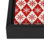 Festive Red & White Snowflake Pattern Framed Canvas Print Gallery Image 3