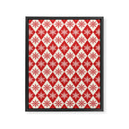 Festive Red & White Snowflake Pattern Framed Canvas Print Gallery Image 6