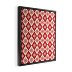 Festive Red & White Snowflake Pattern Framed Canvas Print Gallery Image 2