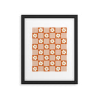 Flower Checker in Burnt Orange  Framed Art Print Gallery Image 6