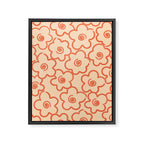 Flower Doodles in Orange & Peach Fuzz Framed Canvas Print Gallery Image 6
