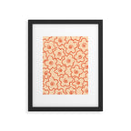 Flower Doodles in Orange & Peach Fuzz Framed Art Print Gallery Image 5