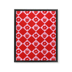Flowers And Strawberry Pink & Red Checker Framed Canvas Print Gallery Image 8