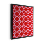 Flowers And Strawberry Pink & Red Checker Framed Canvas Print Gallery Image 2