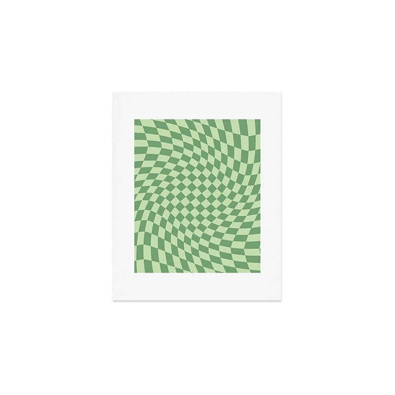 Forest Green Check Art Print Gallery Image 1