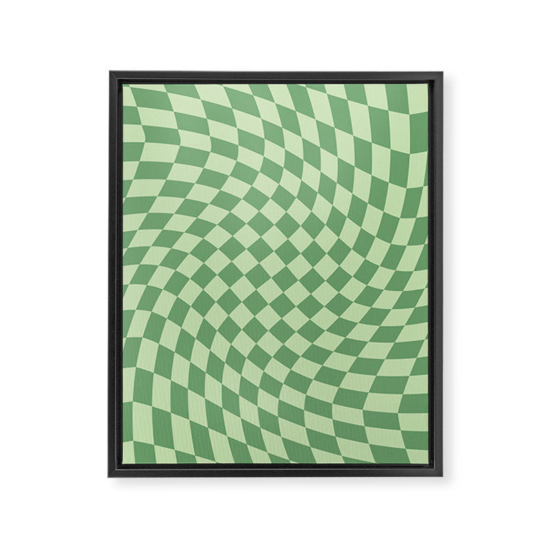 Forest Green Check Framed Canvas Print Gallery Image 6
