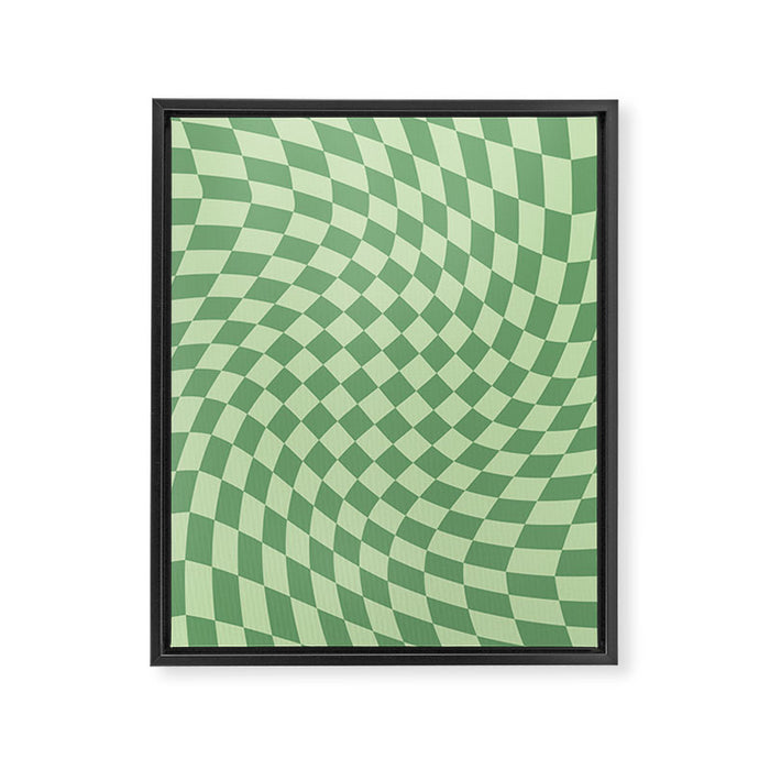 Forest Green Check Framed Canvas Print Gallery Image 1