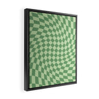 Forest Green Check Framed Canvas Print Gallery Image 2