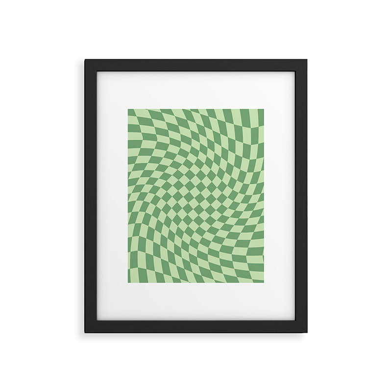 Forest Green Check Framed Art Print Gallery Image 5