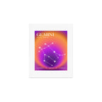 Gemini Star Sign Constellation, Aura Gradient Zodiac Art Art Print Gallery Image 1