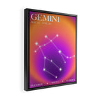 Gemini Star Sign Constellation, Aura Gradient Zodiac Art Framed Canvas Print Gallery Image 2