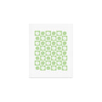 Green And White Checkered Flower Pattern Art Print Gallery Image 1