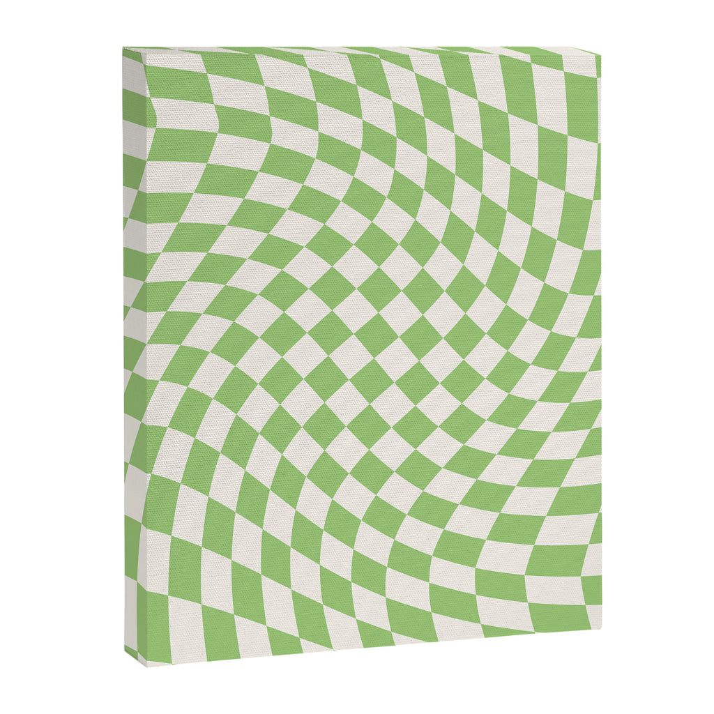 Green Checker Swirl Canvas Print Gallery Image 6