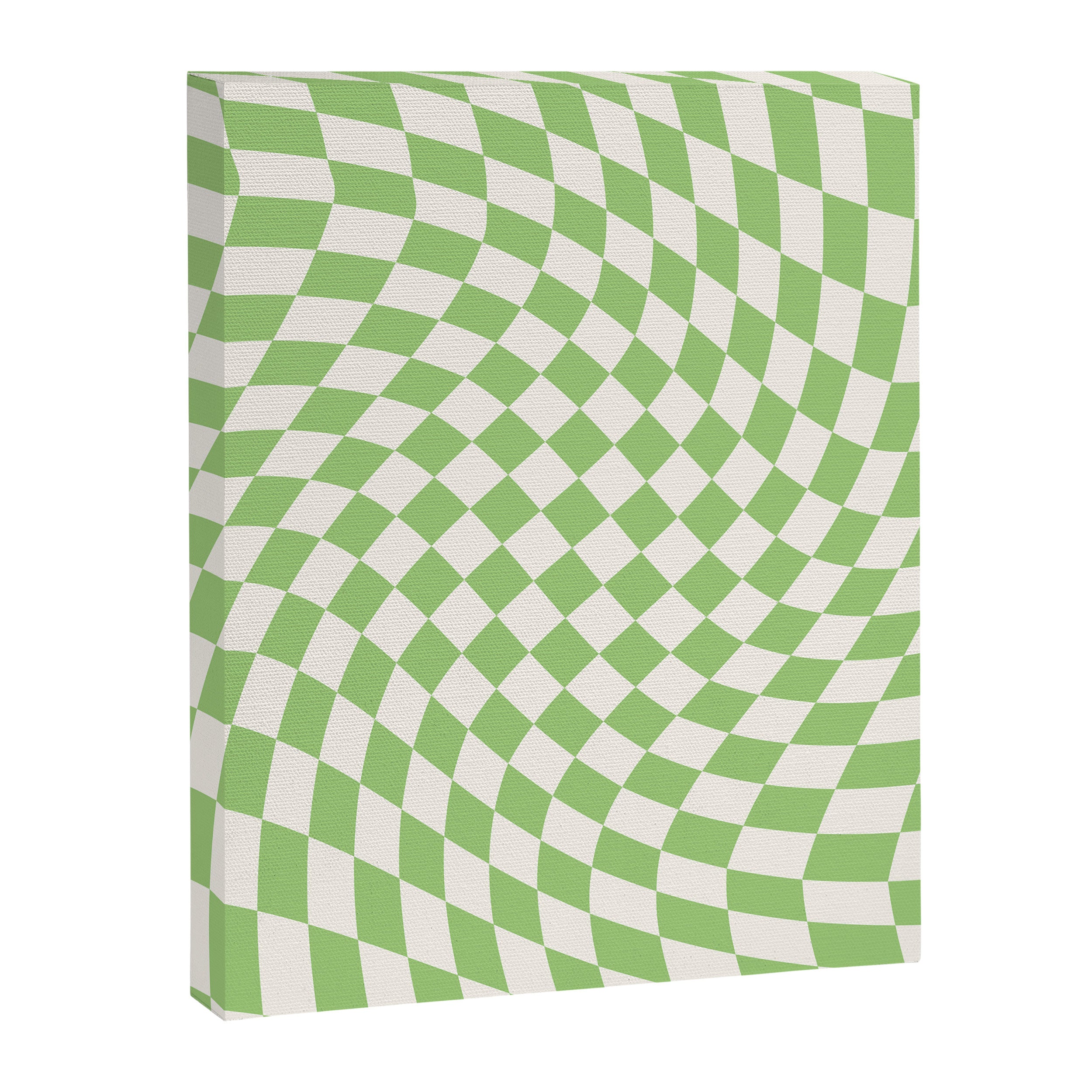 Green Checker Swirl Canvas Print Gallery Image 6
