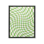 Green Checker Swirl Framed Canvas Print Gallery Image 6