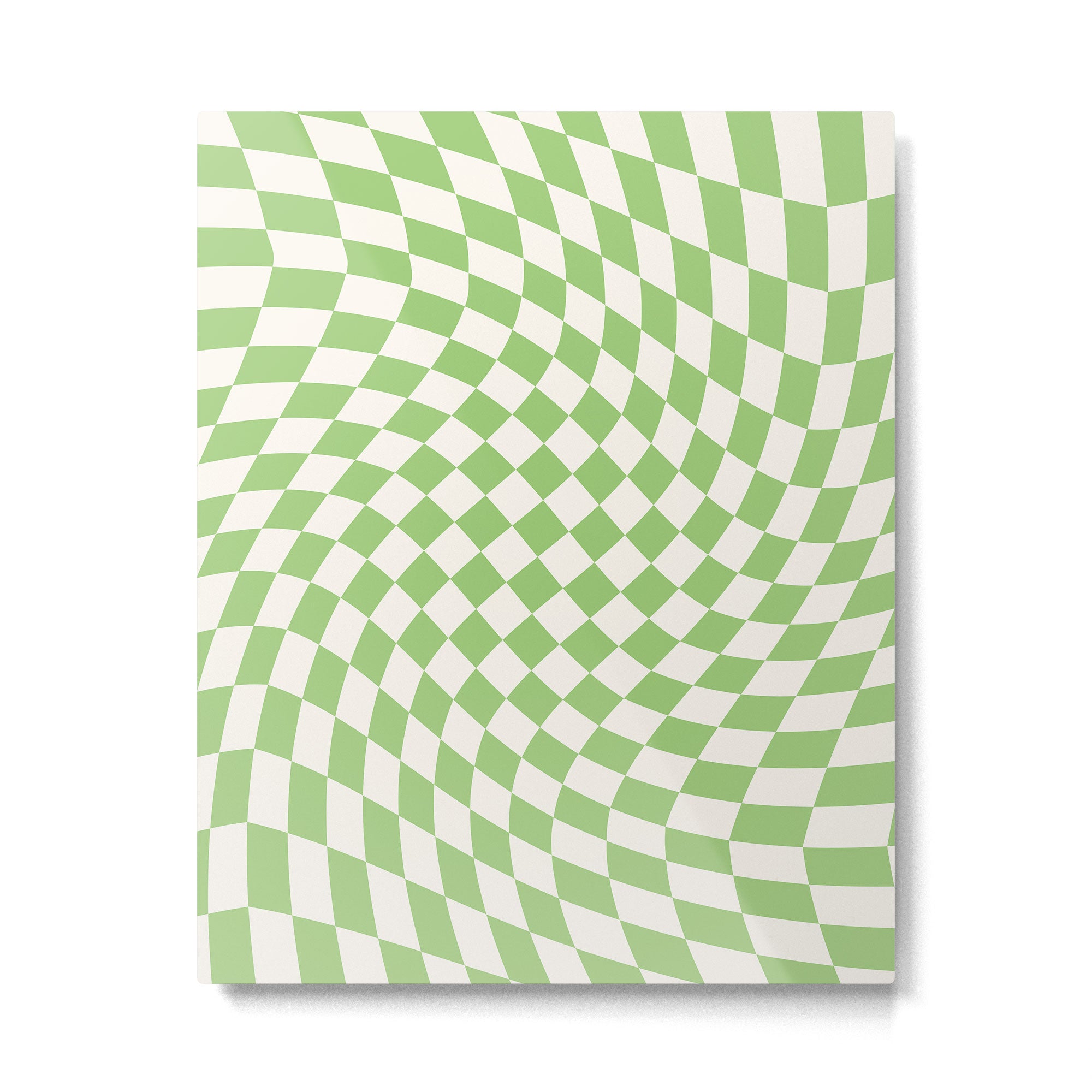 Green Checker Swirl Metal Print Gallery Image 4