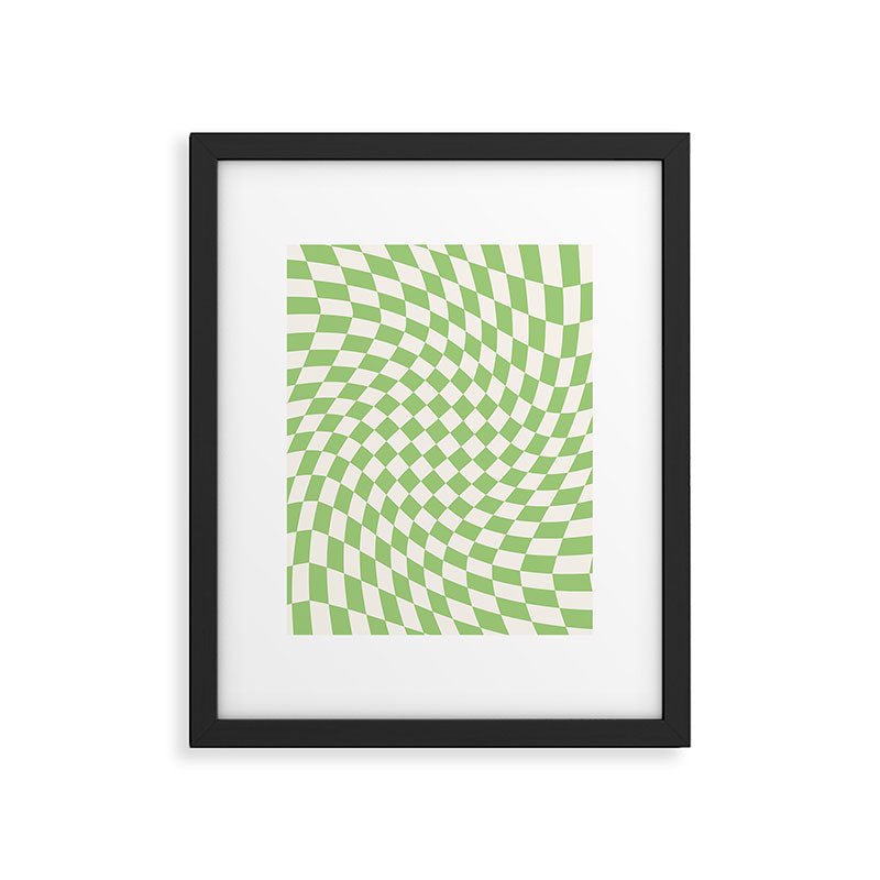 Green Checker Swirl Framed Art Print Gallery Image 5