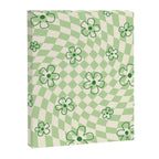 Green Checker Swirl With Flowers Canvas Print Gallery Image 6