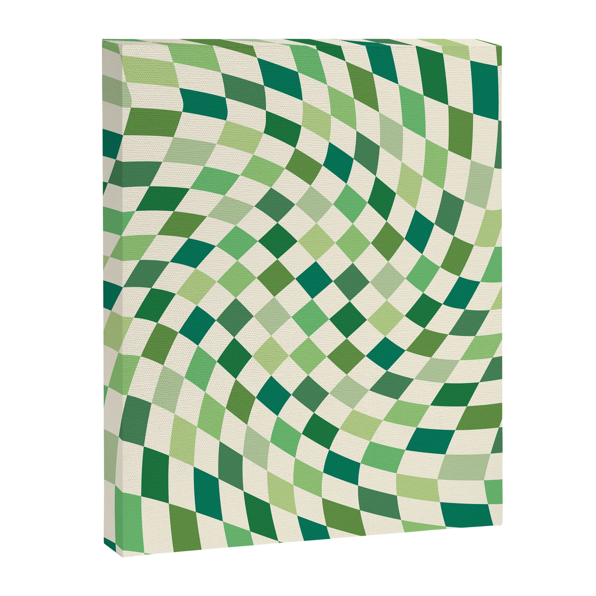 Green Checkered Swirl Canvas Print Gallery Image 6
