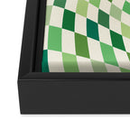 Green Checkered Swirl Framed Canvas Print Gallery Image 3