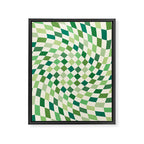 Green Checkered Swirl Framed Canvas Print Gallery Image 6