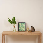 Green Checkered Swirl Framed Canvas Print Gallery Image 4
