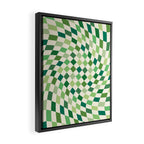 Green Checkered Swirl Framed Canvas Print Gallery Image 2