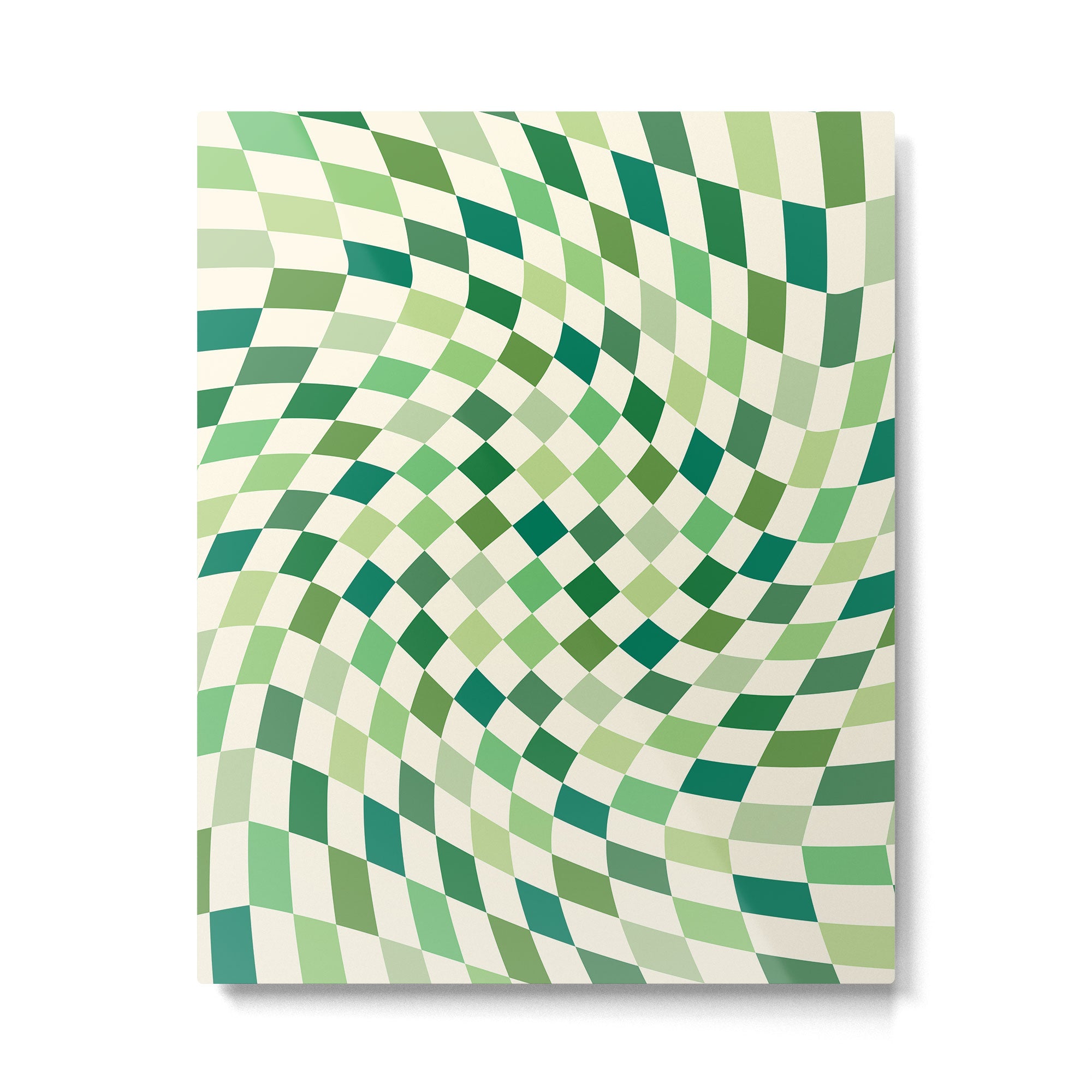 Green Checkered Swirl Metal Print Gallery Image 4