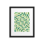 Green Checkered Swirl Framed Art Print Gallery Image 5