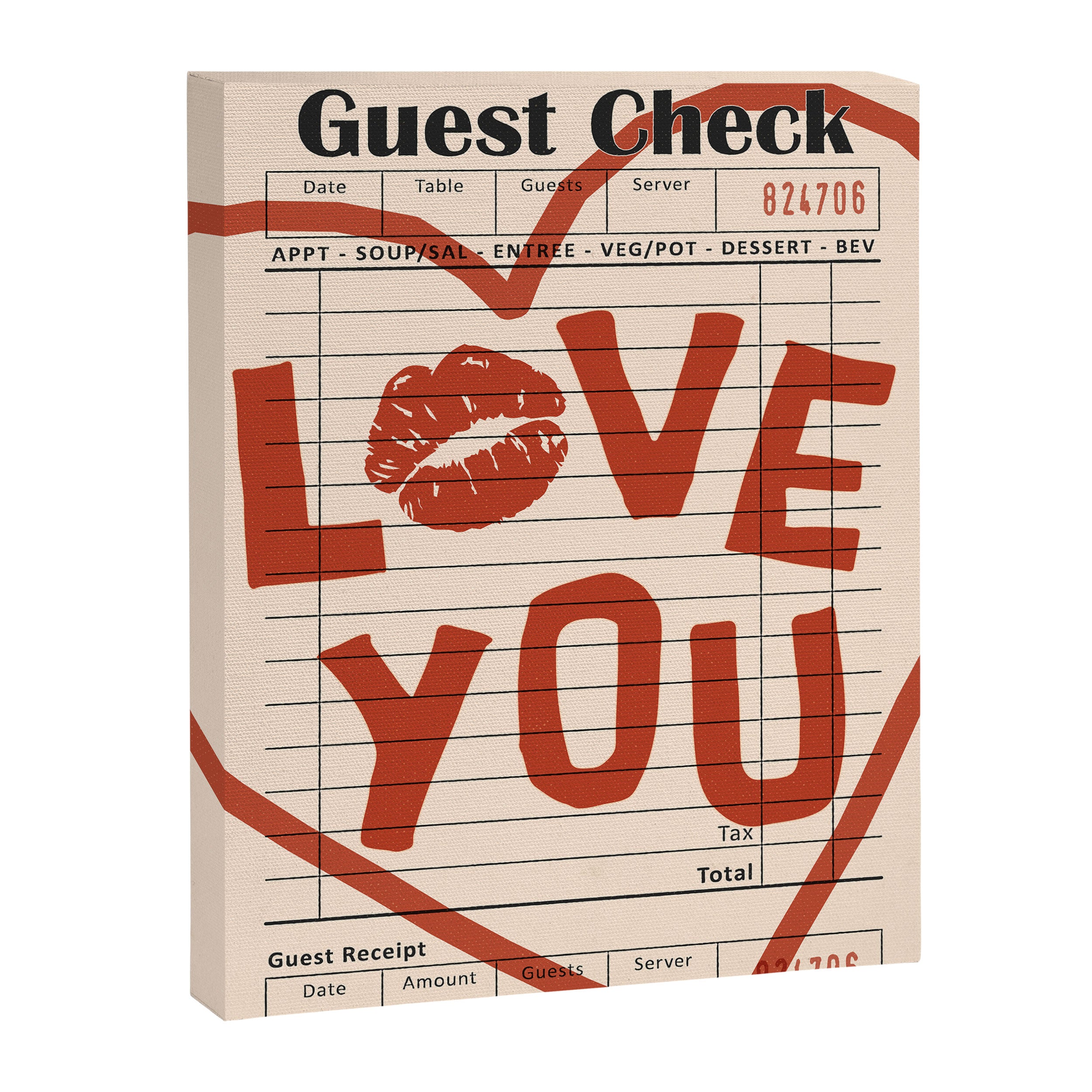 Guest Check Love You Canvas Print Gallery Image 6