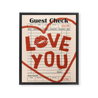 Guest Check Love You Framed Canvas Print Gallery Image 6