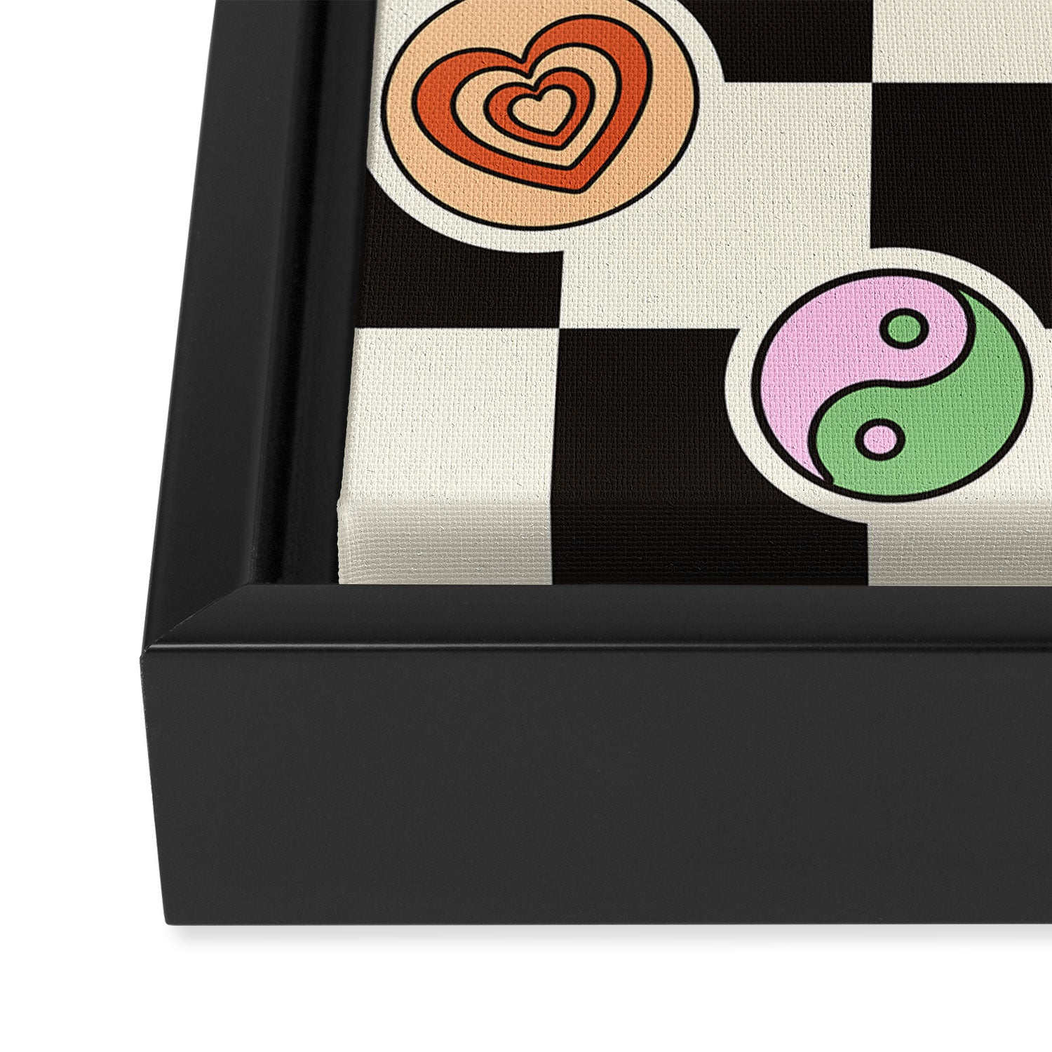 Have A Nice Day. Y2k Stickers, Black & White Checker Framed Canvas Print Gallery Image 3