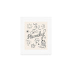 Howdy. Black and White Good Luck Charms Art Print Gallery Image 1