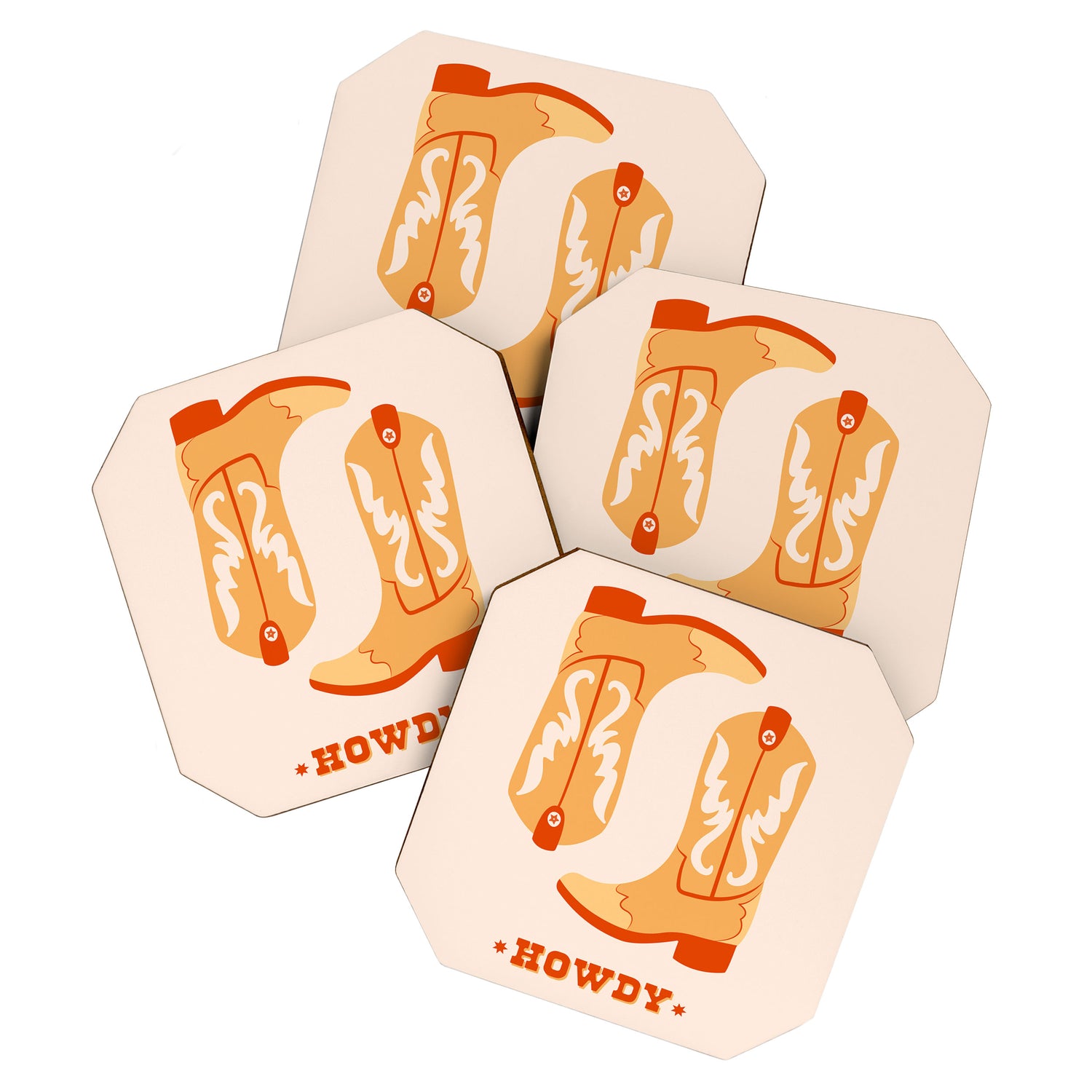 Howdy Cowboy Boots Coaster Gallery Image 1