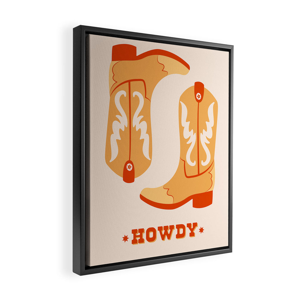 Howdy Cowboy Boots Framed Canvas Print Gallery Image 2