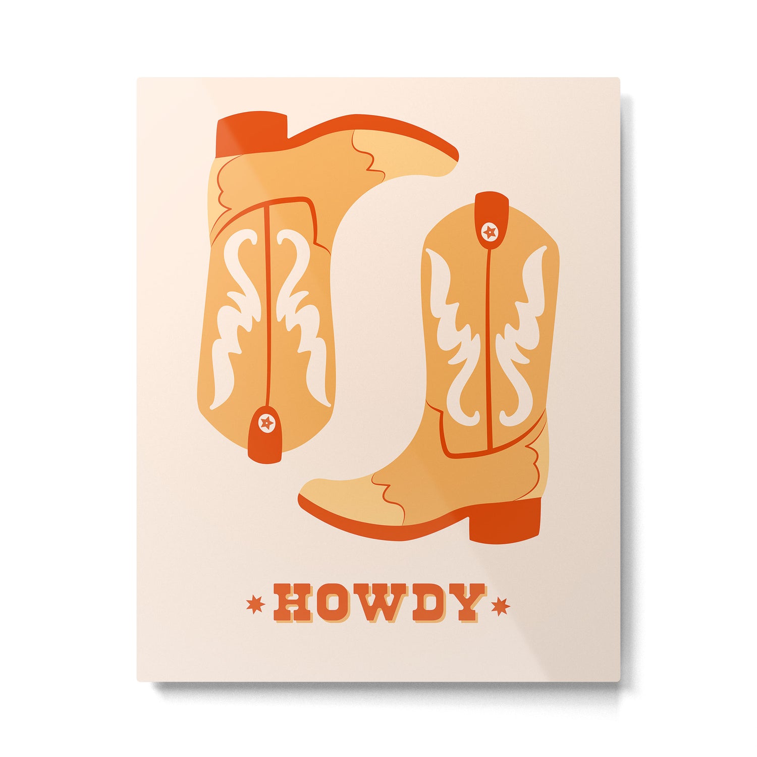 Howdy Cowboy Boots Metal Print Gallery Image 4