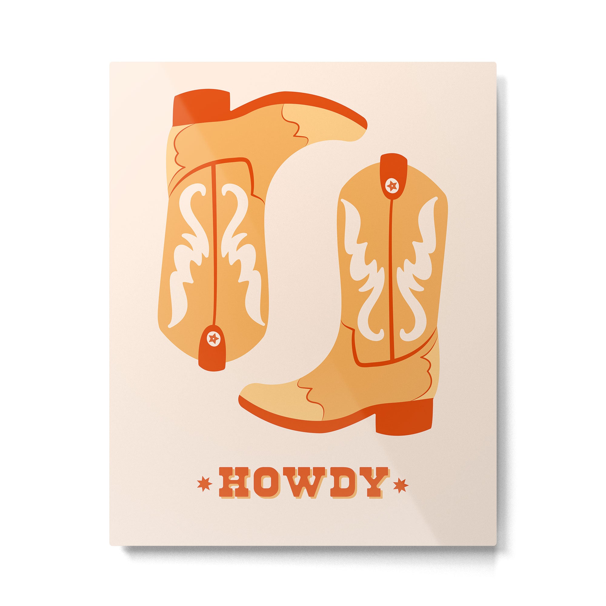 Howdy Cowboy Boots Metal Print Gallery Image 4
