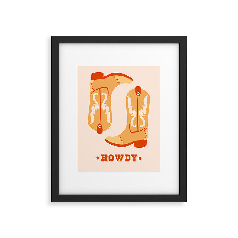 Howdy Cowboy Boots Framed Art Print Gallery Image 5