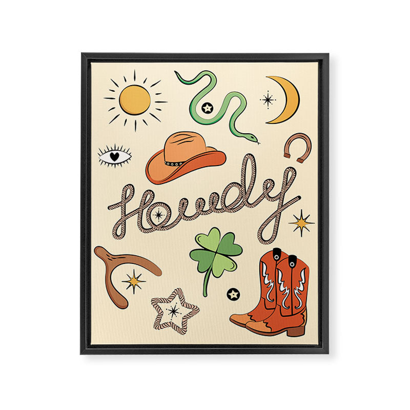 Howdy - Lucky Western Charms Framed Canvas Print Gallery Image 6