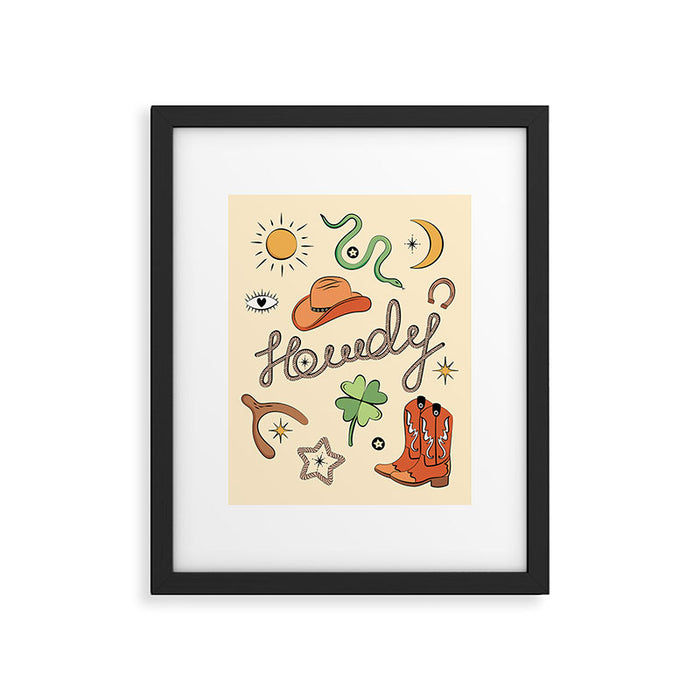 Howdy - Lucky Western Charms Framed Art Print Gallery Image 1
