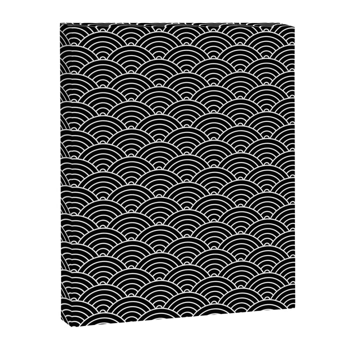 Japanese Waves Pattern Black on White Canvas Print Gallery Image 1