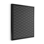 Japanese Waves Pattern Black on White Framed Canvas Print Gallery Image 2