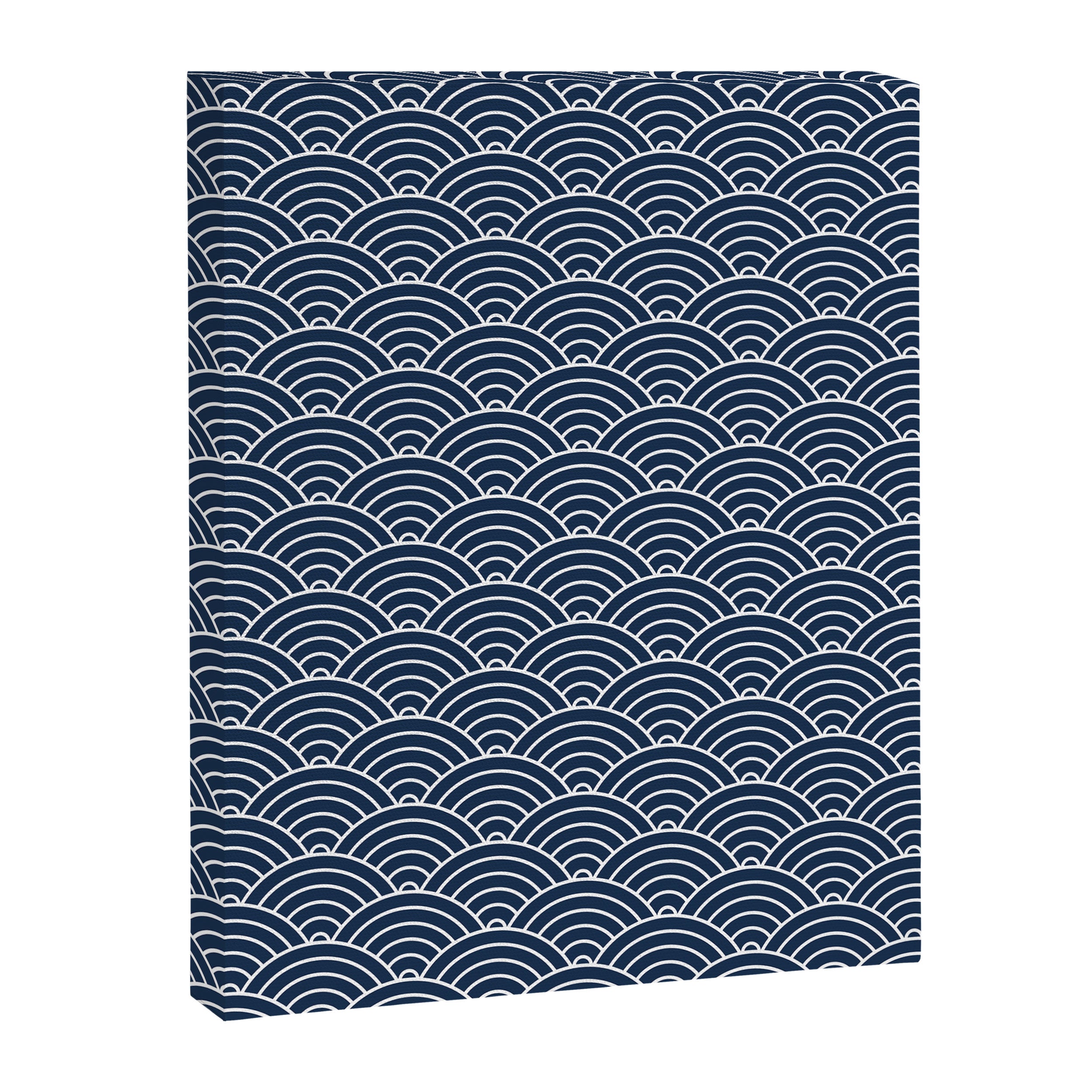 Japanese Waves Pattern Dark Blue Canvas Print Gallery Image 6