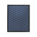 Japanese Waves Pattern Dark Blue Framed Canvas Print Gallery Image 6