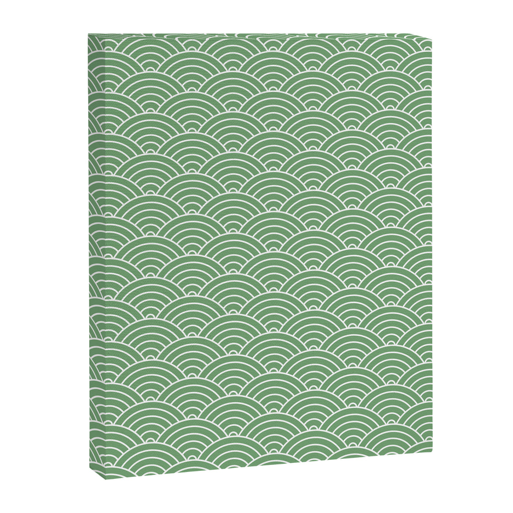 Japanese Waves Pattern Green Canvas Print Gallery Image 6